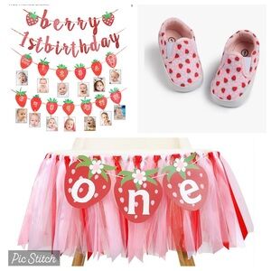 Strawberry Themed Birthday Party Set